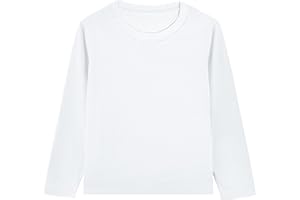 NODARSHES Toddler Boys Long Sleeve T-Shirts Cotton Crewneck Tees Soft Basic Solid Color Layering Warm T-Shirt Top, Tagless Neckline