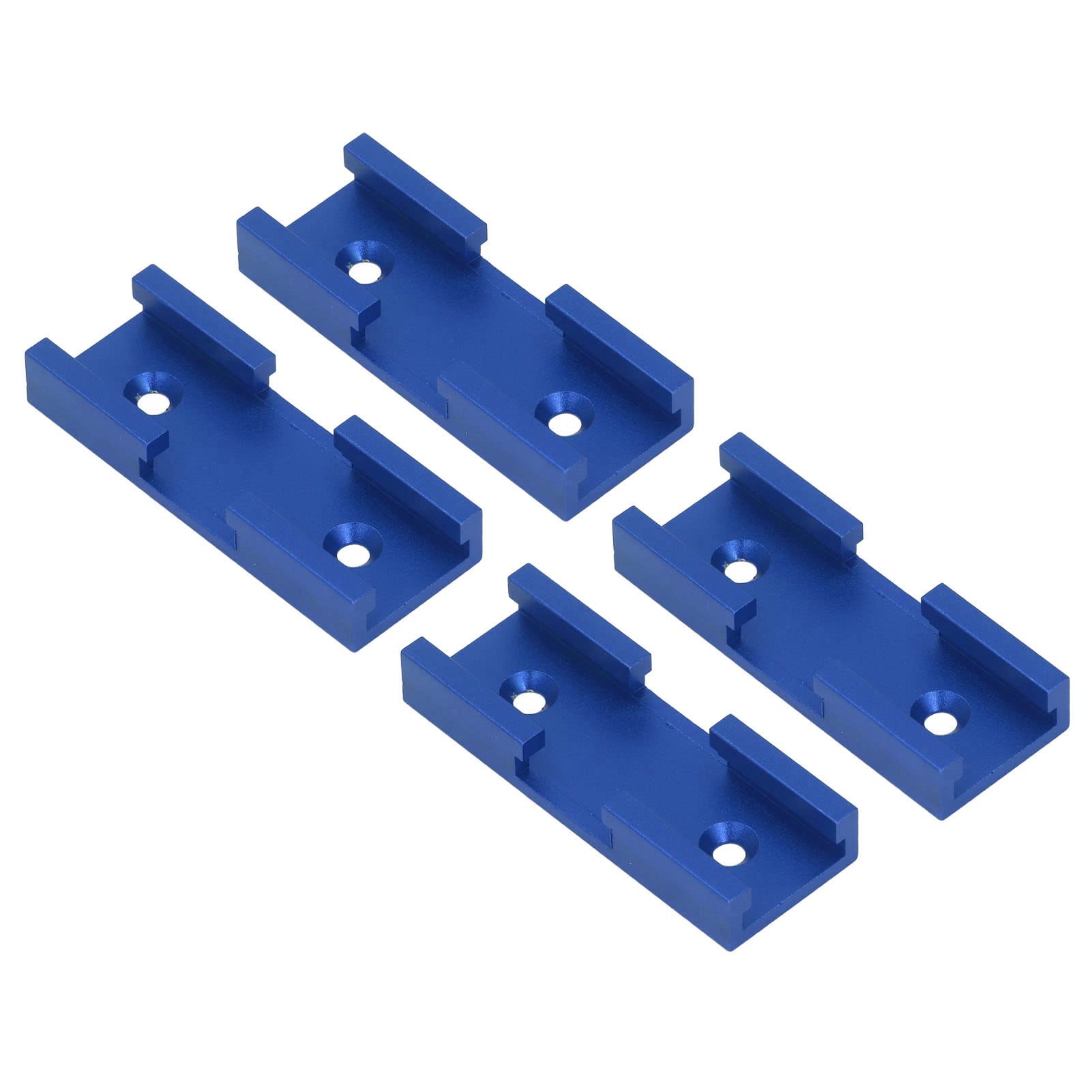 4PCS T Track Connectors, Aluminum Alloy T Track Intersection Parts for T Type Screws to Form a Cross Track for Carpenter, Woodworking, T Track Kit (Blue)