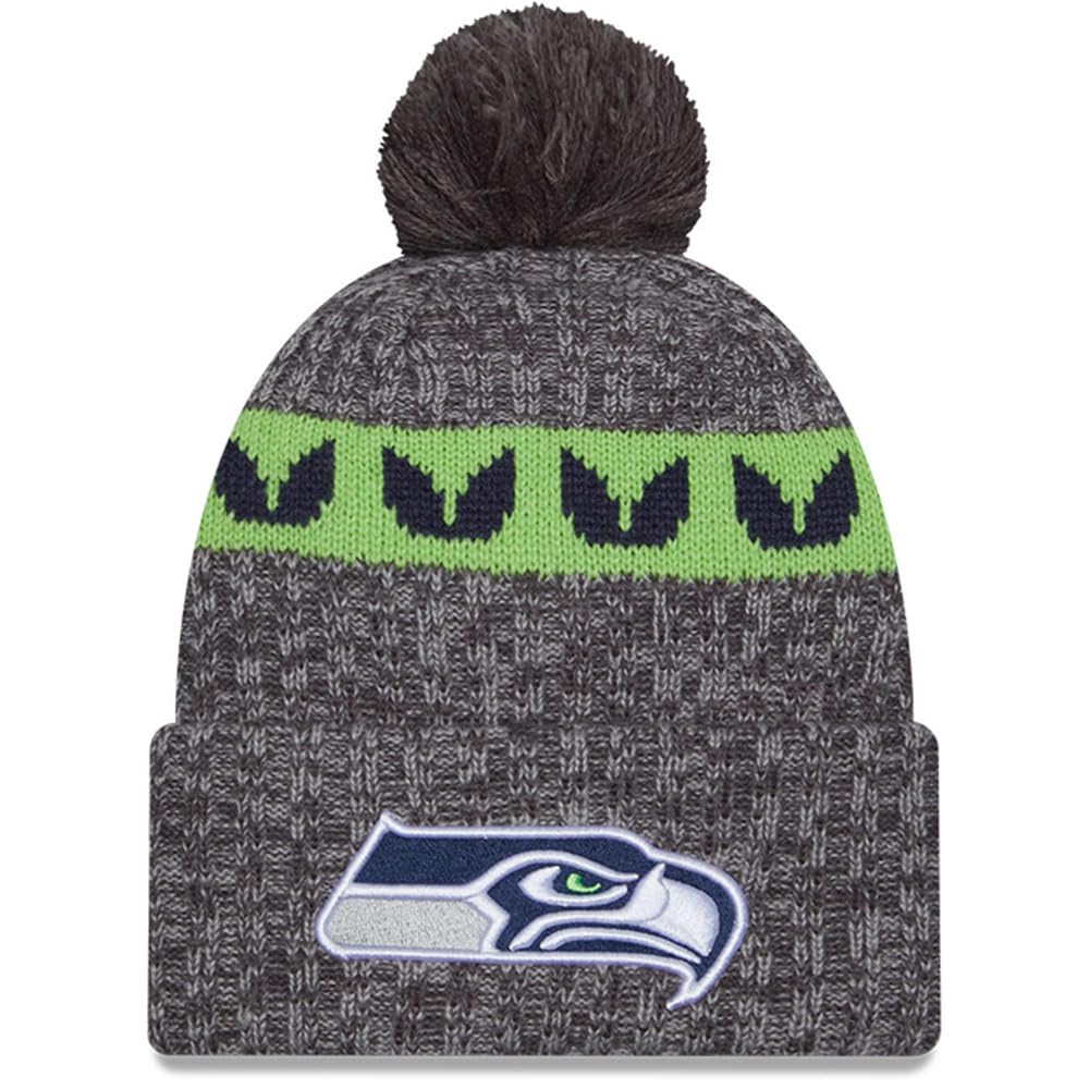 New Era NFL Sideline Knit Beanie - Seattle Seahawks 2023/24 Grey