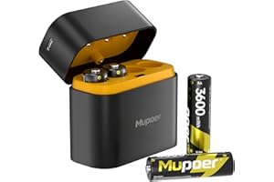 Mupoer Rechargeable AA Batteries with Box,3600mWh AA Lithium Batteries 4 Count 1.5V,Double A Batteries Rechargeable High Capacity,Pilas Recargables AA,Reusable Battery Two A Li ion for Blink