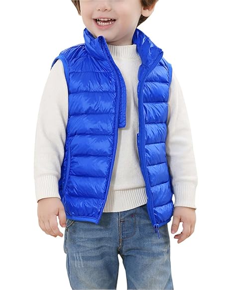 Kinder Daunenweste Mädchen Jungen Leicht Steppweste Vest Ärmellos Down Jacket