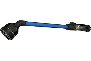Dramm 13615 Rain Select Rain Wand with 9-Pattern Adjustable Spray Head & One Touch Thumb Control, 16-Inch Aluminum Watering Wand, Blue