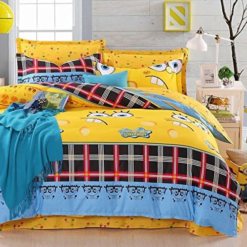 RitaGarden Bed Sets Spongebob Squarepants - Yellow for 4PCS Bedding Sets 100% Cotton