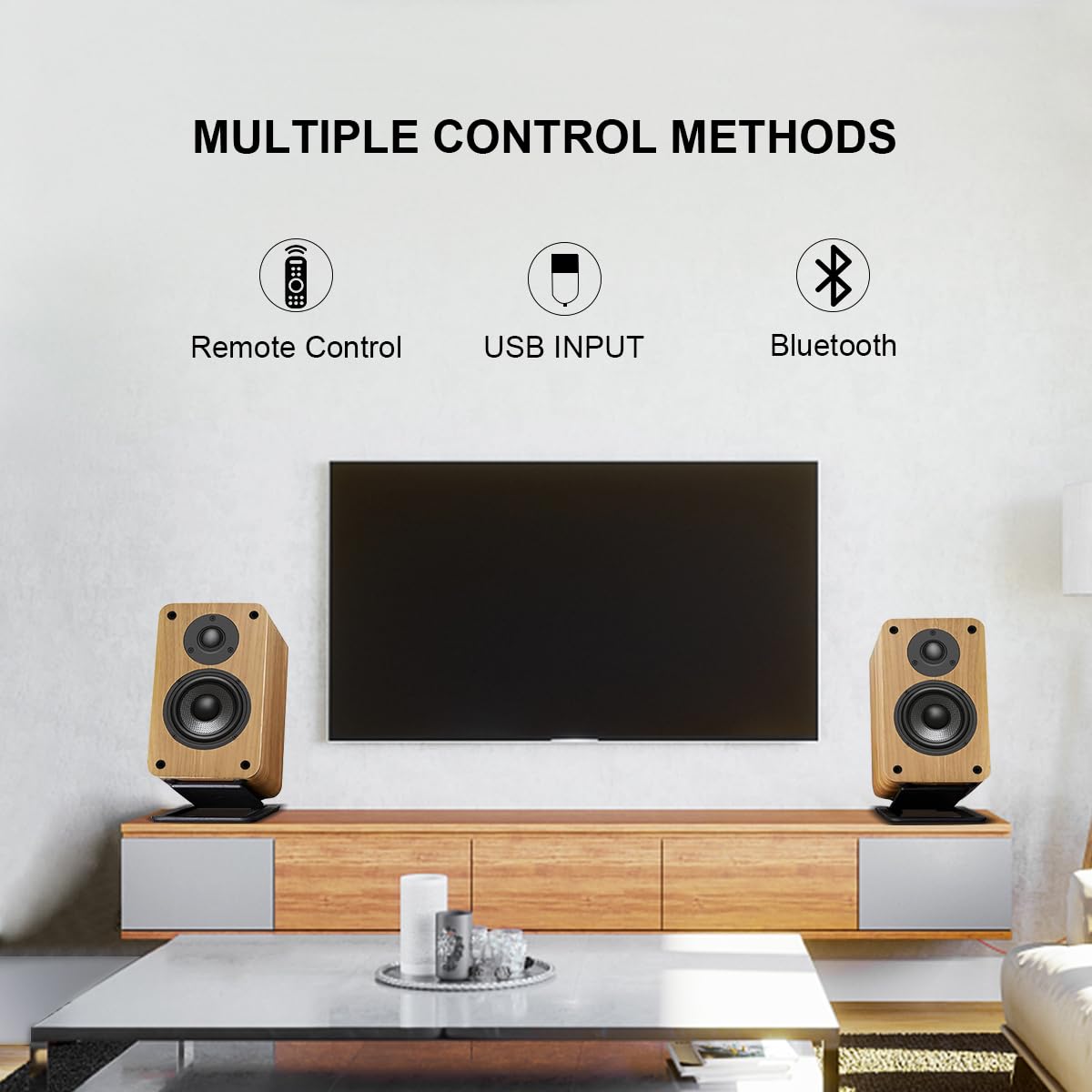 Mua Bookshelf Speakers,100W Powered Speakers with Inside Amplifier