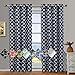 Royal Hotel Bedding Meridian Navy Grommet Blackout Window Curtain Panels, Pair/Set of 2 Panels, 52x63 inches Each