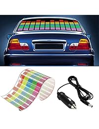 Docooler Etiqueta engomada del coche Música Ritmo LED Flash Luz Lámpara Sonido Ecualizador activado (90x25cm)