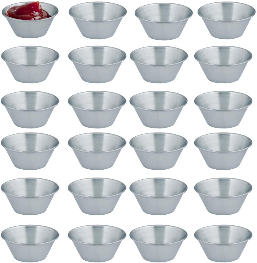Kosma Set of 24 Stainless Steel Condiment Cups Sauce Cup Salad