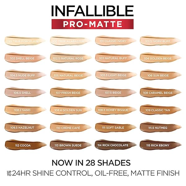 L’OREAL PARIS COSMETICS MAKEUP INFALLIBLE PRO-MATTE LIQUID LONGWEAR FOUNDATION, NUTMEG, 1 FL OZ