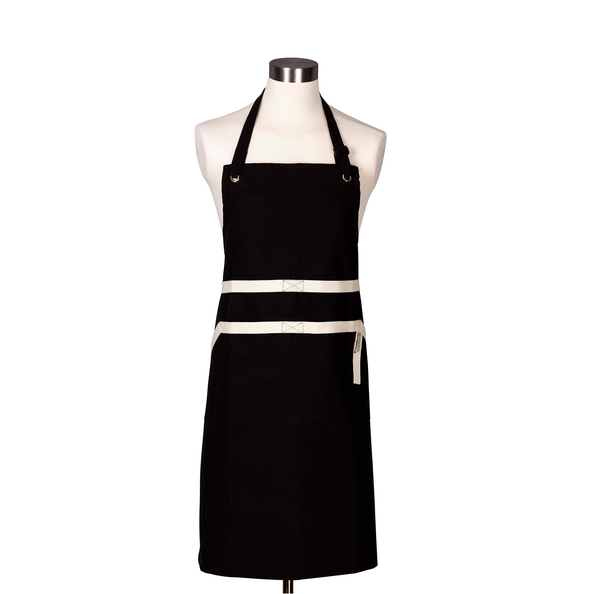 LE CREUSET 4-Layered Textile Chef’s Apron, Bibbed, Stain Resistant, Black, 95000700000000 — image 1