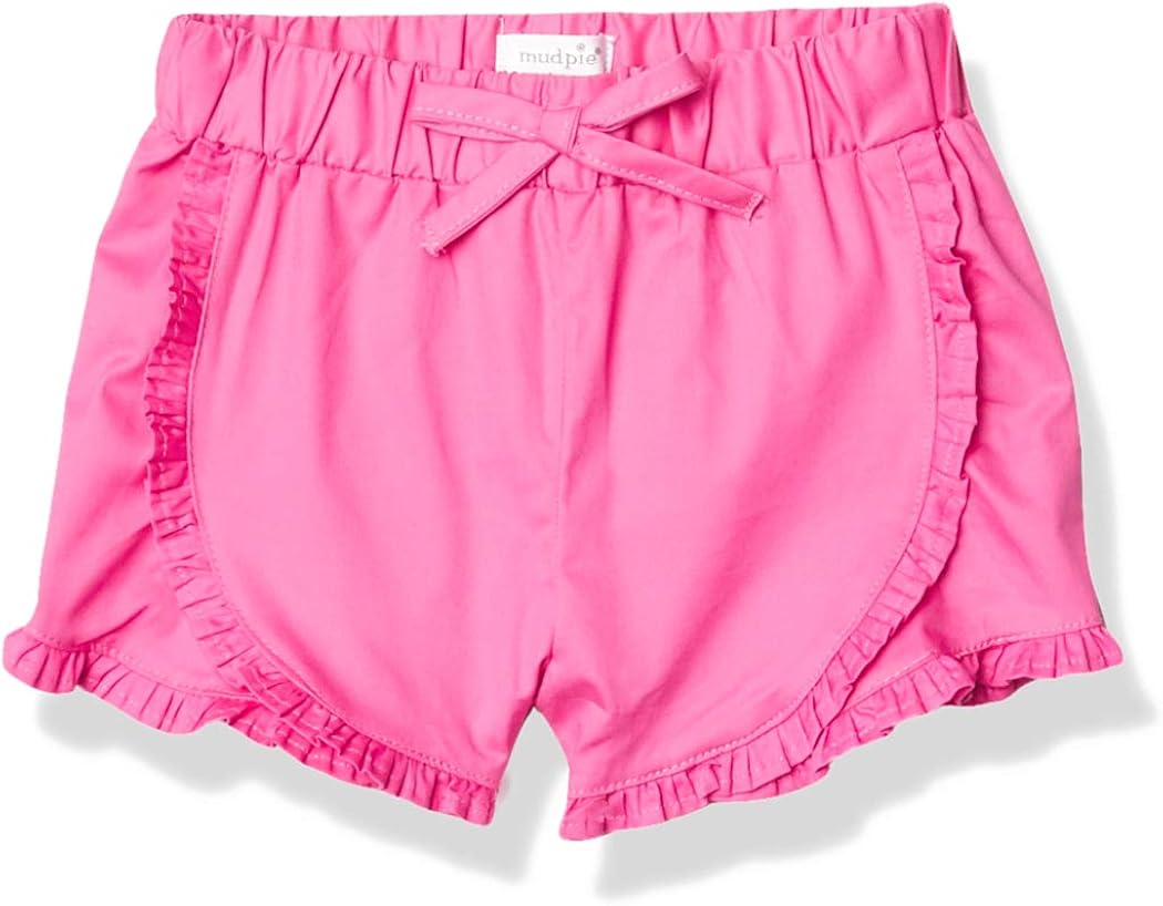 Mud Pie Baby Girls Ruffle Shorts-Fuschia: Clothing