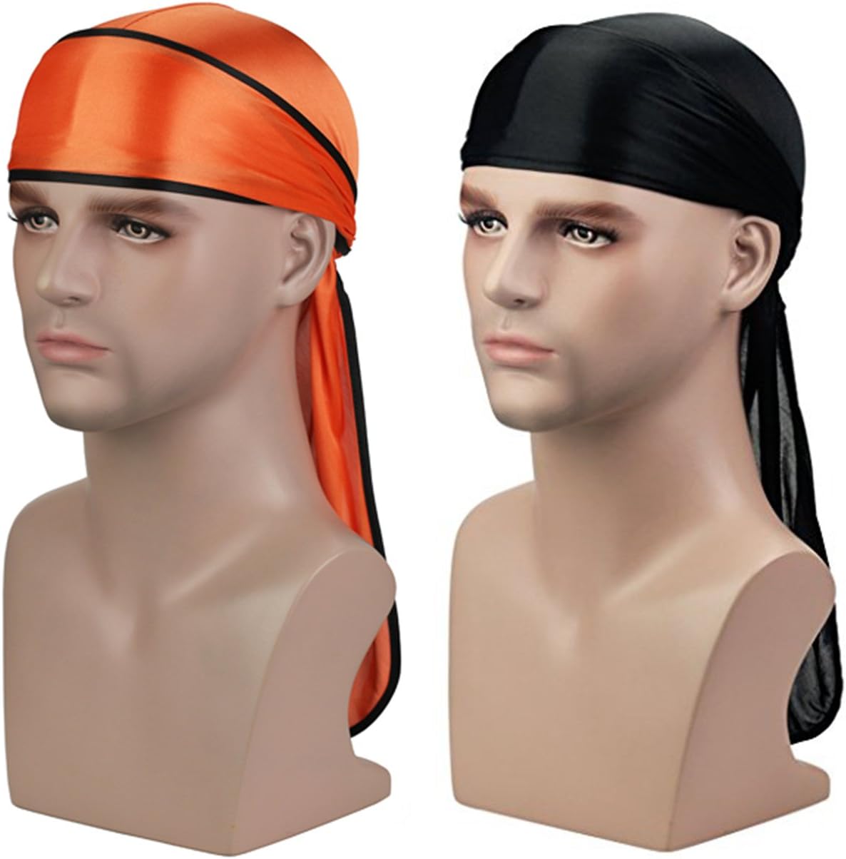 Soft Durag (2PCS/3PCS) with Extra Long Tail and Wide Straps Headwrap Du-Rag for 360 Waves