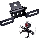 Universal Adjustable Motorcycle License Plate Bracket | Motorcycle License Plate Holder, Folding License Plate Tail Light Mount for Motorbike Scooter ATV UVT