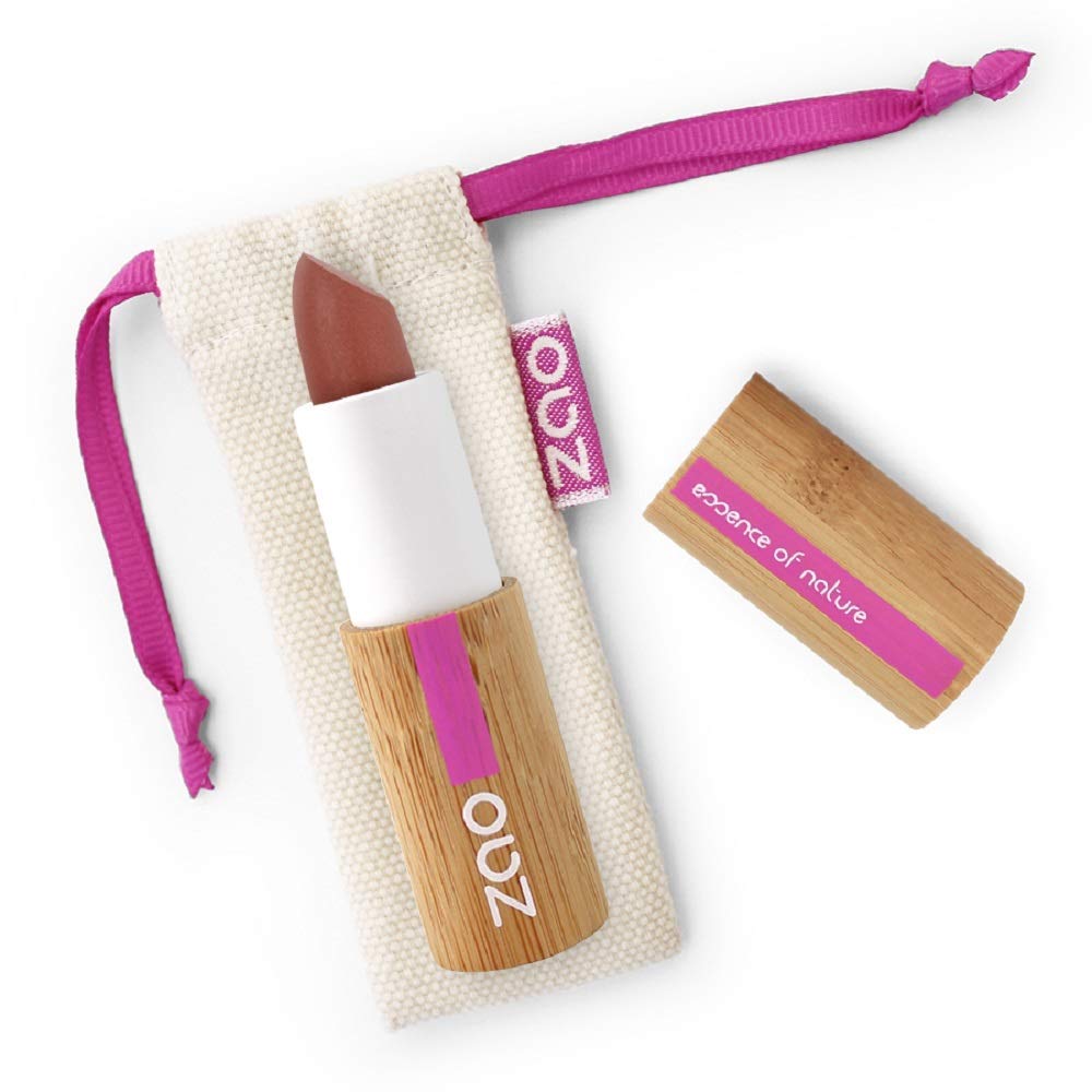 Zao Organic Makeup Matte Lipstick Dark Nude 467 0.18 Oz.
