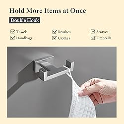 Suyar Double Bath Towel Hook, SUS304 Stainless