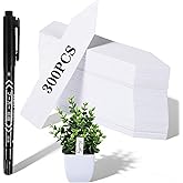 300pcs Garden Labels for Outdoor Plants, Waterproof Plant Labels and Pen, Plastic Plant Name Sticks, 3in Garden Label Stakes with Pen for Seedlings, Flowers and Vegetables, White