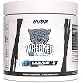 Wrecked Core - All-in-One Pre-Workout Supplement for Men & Women, Increase Energy, Focus & Pumps with L-Citrulline, Beta-Alanine, L-Tyrosine & More (30 Servings) - Blue Raspberry