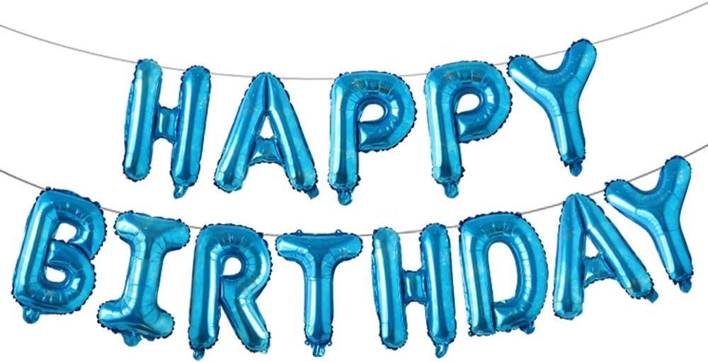 Happy Birthday Balloons, Aluminum Foil Banner Balloons for Birthday Party Decorations and Supplies (Black): Health & Personal Care