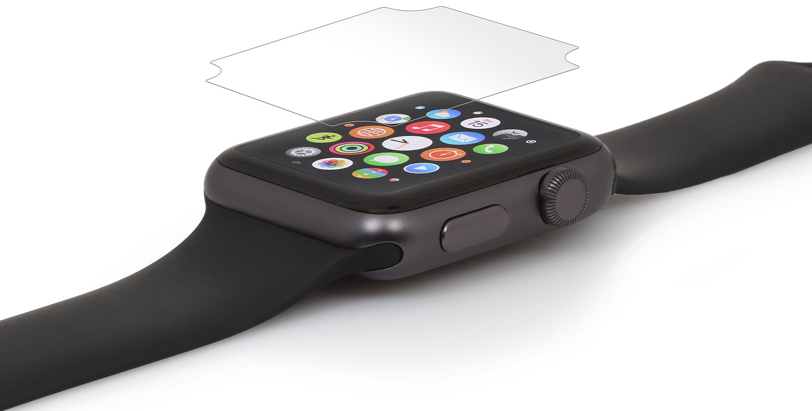 StilGut Flexible Screen Protector Compatible with Apple Watch, Apple Watch Series 2 (42 mm), 2 Pack