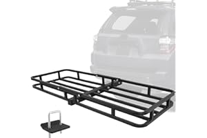 LITBM Trailer Hitch Cargo Rack, 53in Hitch Mount Cargo Carrier 500 lbs. Capacity with Hitch Tightener for RV Truck SUV Van, 2" Receiver