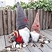 Amazlab Swedish Christmas Santa Gnome Plush Doll, Handmade Scandinavian Tomte Nordic Nisse Sockerbit Elf Dwarf Decoration, Christmas Party Gifts,gray Hat and Red Body, 16 Inch
