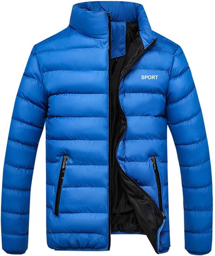 SPE969 Men's Full Zip Shell Jacket,Autumn Winter Casual Pure Color Zipper Outdoor Jackets Cotton-Padded Coat