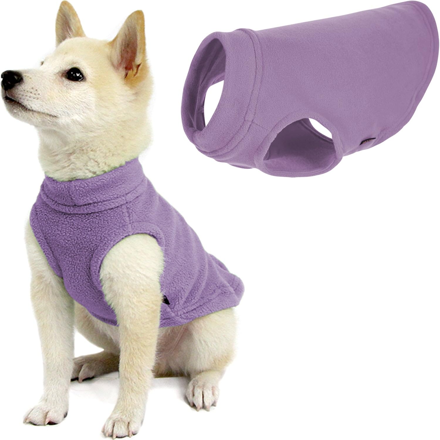 Gooby Stretch Fleece Pull Over Cold Weather Dog Vest, Medium, Lavender