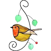 Lolitarcrafts Robin Stained Glass Suncatchers Bird Stained Glass Window Hangings Unique Gift for Your Family