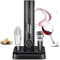 Electric Wine Opener,JEEDOVIA Electric Wine Bottle Opener Kit Cordless Corkscrew Opener Includes Automatic Wine Opener…