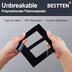 BESTTEN 10 Pack 2-Gang Black Screwless Wall