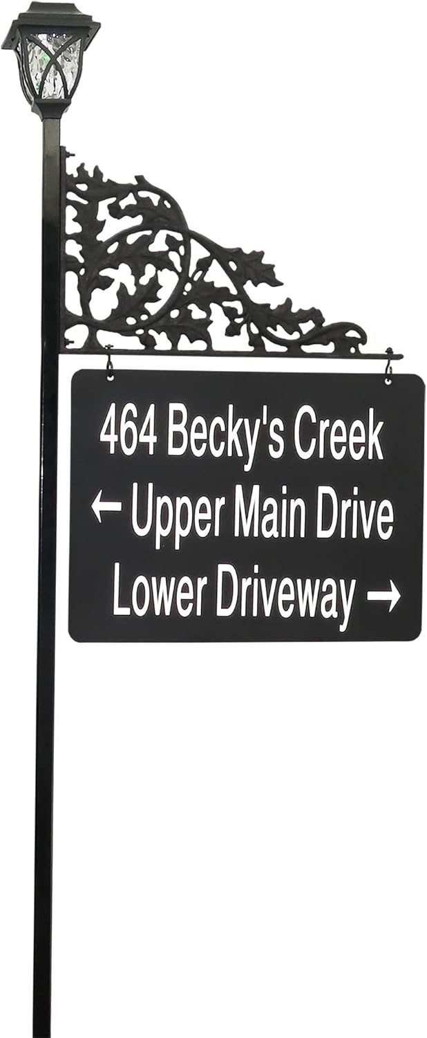 Address Signs - Address America USA Handcrafted Oak XL Reflective Address Sign With Solar Light - Double-Sided 2-Line Plate - Easy to Read Day and Night - 58