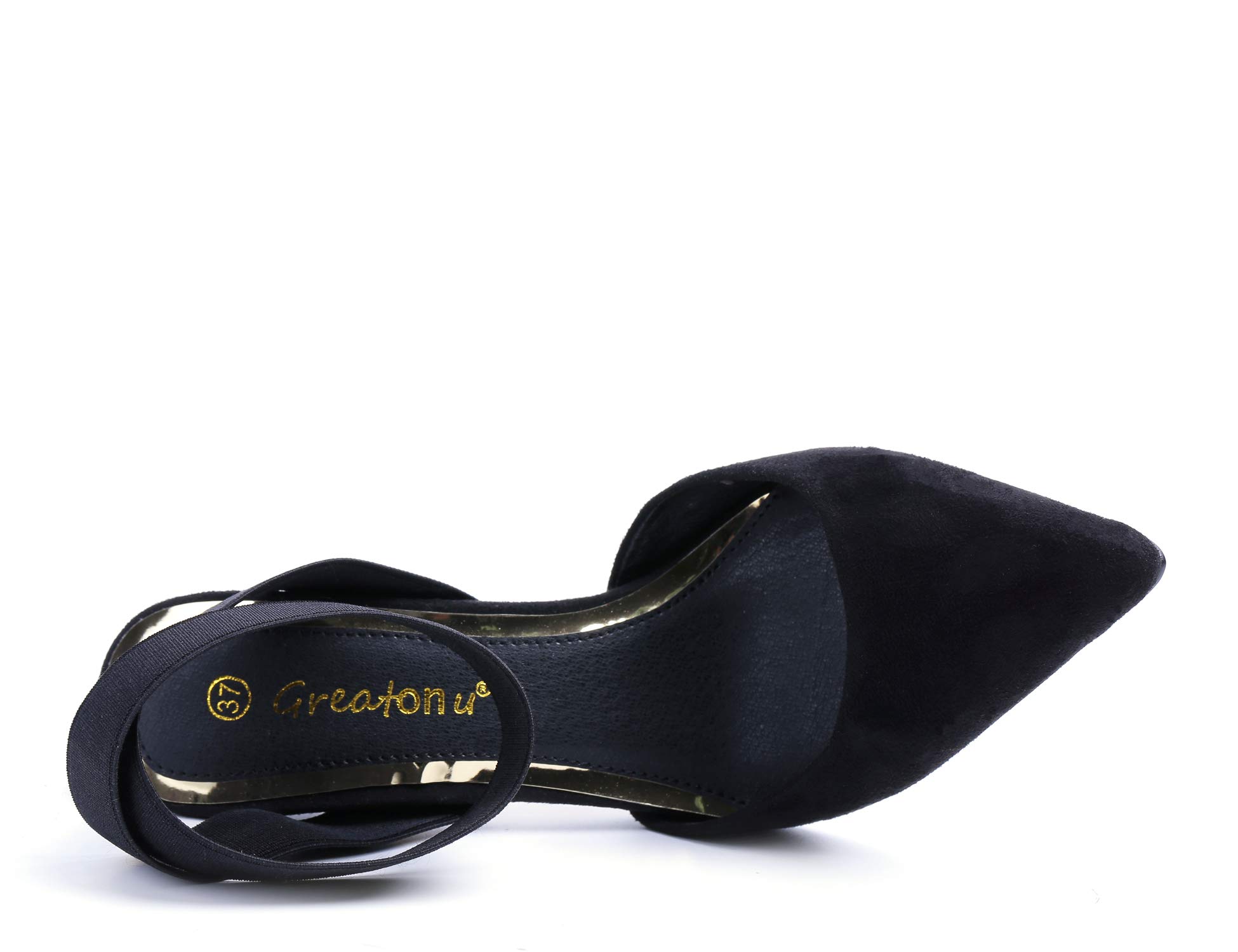 Greatonu Women High Heel Ankle Strap Closed Toe Sandals - Image 9