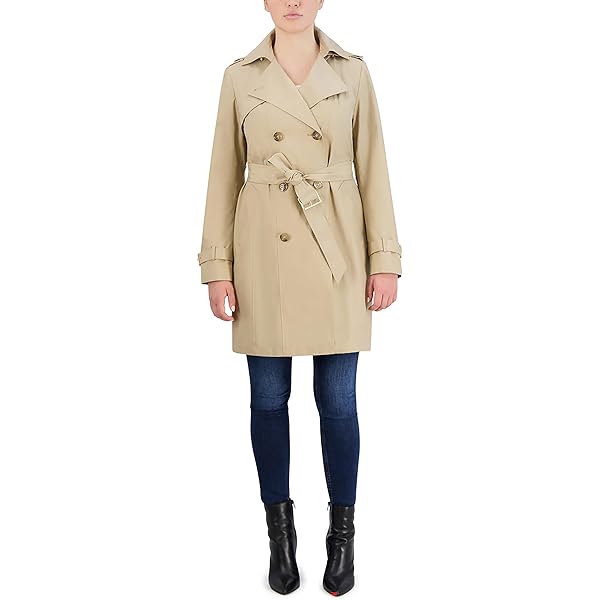 Amazon.com: Cole Haan Women's Hooded Trenchcoat, Sand, X