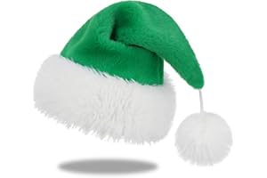 Slsxip Personalized Santa Hat for Adults, Super Soft Plush Holiday Christmas Hat, Xmas New Year Party Headwear