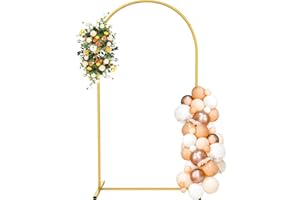 OGEMXU 7.2FT Arch Backdrop Stand,Wedding Arch Frame,Metal Arch Stand for Ceremony Decoration,Balloon Party Backdrop Arch for Birthday Party Baby Shower,Gold