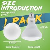 LUCKY HERP 150W Reptile Heat Lamp Basking Spot UVA Light E27 220-230V view 5