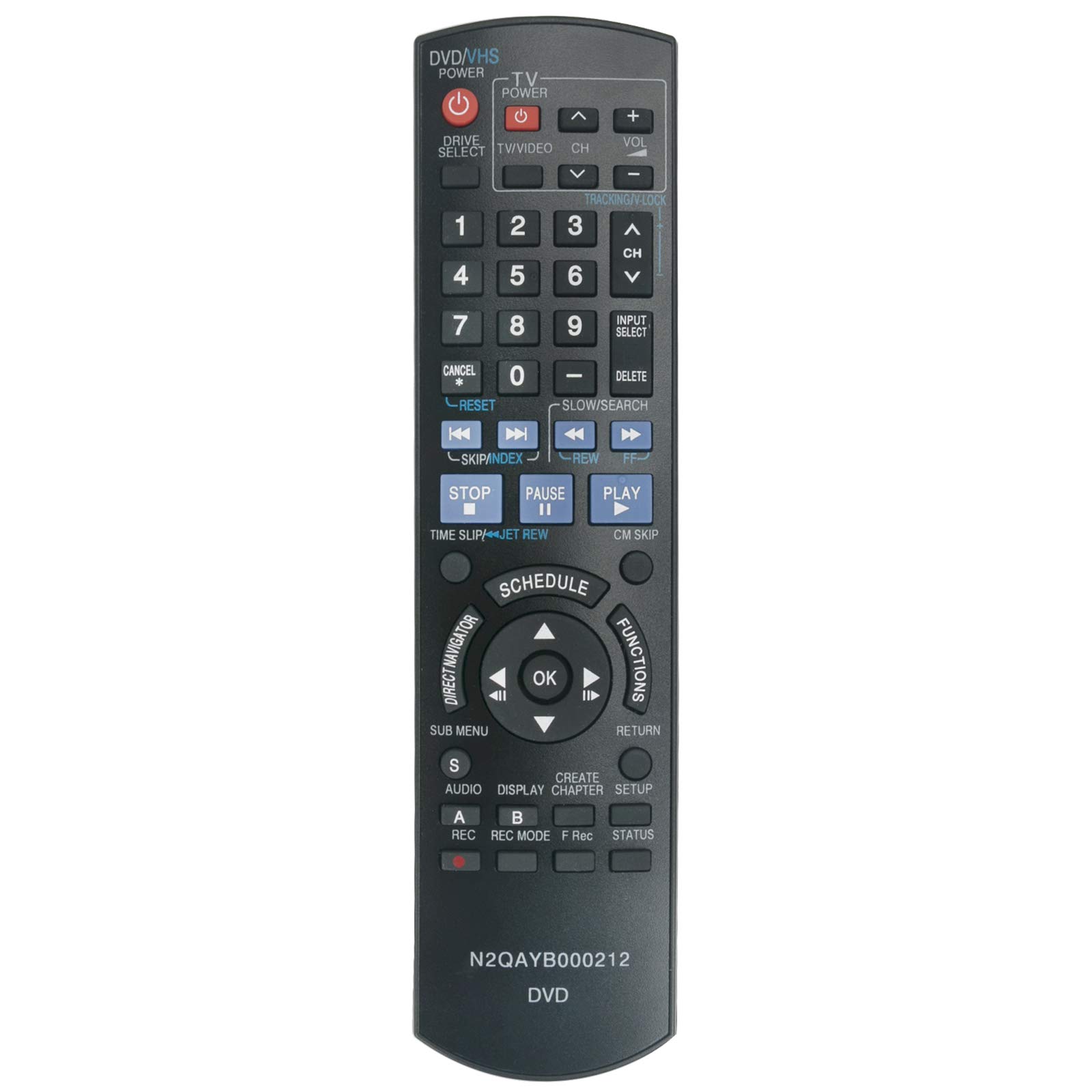 VINABTY N2QAYB000212 Replacement Remote Fit for Panasonic DVD Recorder DMR-EA38V