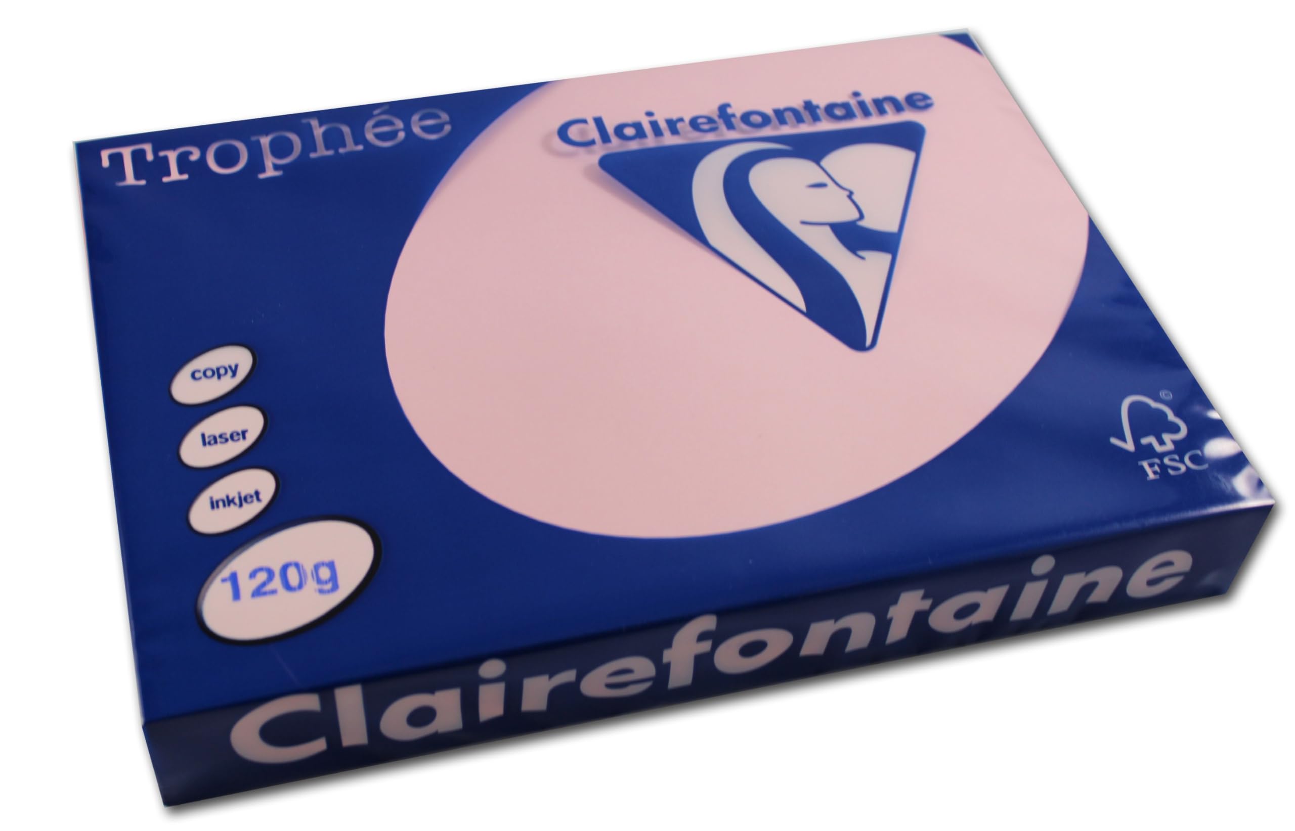 Clairefontaine 1210C Trophée Printer Paper for All Laser Printers, Copiers and Inkjet Printers, DIN A4 (21 x 29.7 cm) 120 g 1 Ream of 250 Sheets Pink — image 1