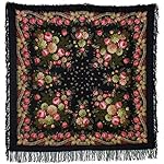 Pavlovoposadskiy Platok Women's Russian Wool Shawl With Wool Fringes Pavlovoposadskiy Platok Women's Russian Wool Shawl With Wool Fringes