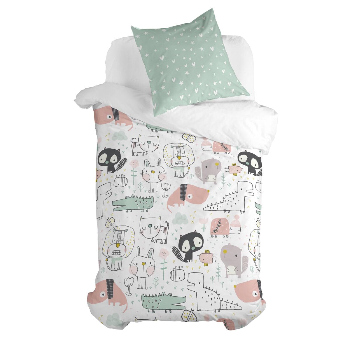 HappyFriday Moshi Moshi Best Buddies Duvet Cover Set Multicolor 80 Bed 2 Pieces