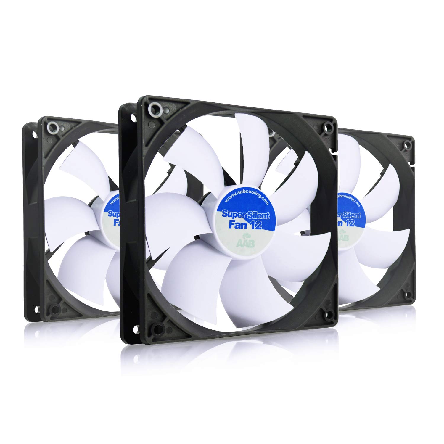 AABCOOLING Super Silent 120mm Fan - Efficient Cooling With 4 Anti-vibration Pads, 13.9 dB(A), 38 CFM, 1200 RPM - Value Pack of 3 Pieces