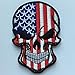 SpaceAuto Skull Head w/ USA American Flag Military Tactical Morale Badge Hook Loop Fastener Patch 3.54