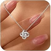 LOVECOM 925 Sterling Silver Love Knot Necklace for Women Mother Daughter Cute Big Inifity Interlocking Pendant Necklace Cubic Zirconia Chain Jewelry Birthday Gifts for Mom Wife