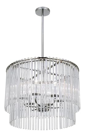Chrome Bleecker 6 Light 22in Wide Chandelier With Clear Glass