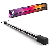 Philips Hue Compact Smart Light Tube, Black - White and Color Ambiance LED Color-Changing Light - 1 Pack - Sync with TV, Music, and Gaming - Requires Bridge and Sync Box - Control with App or Voice