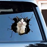 Funny Tuxedo Cat Window Car Sticker,11.8x11.8in 3D Vinyl Waterproof Pet Auto Decals,for Wall Laptop Car Window Truck Bumper Refrigerator