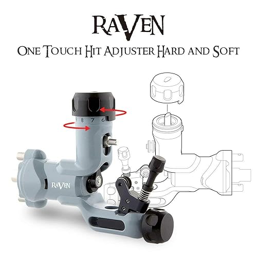 Raven Rotary Tattoo Machine Dragonhawk Power Supply with Steel