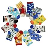 12 Pairs Anti Slip Baby Kids Socks Ankle Toddler Non-skid Soft Cotton Assorted Boys Girls Walkers Socks