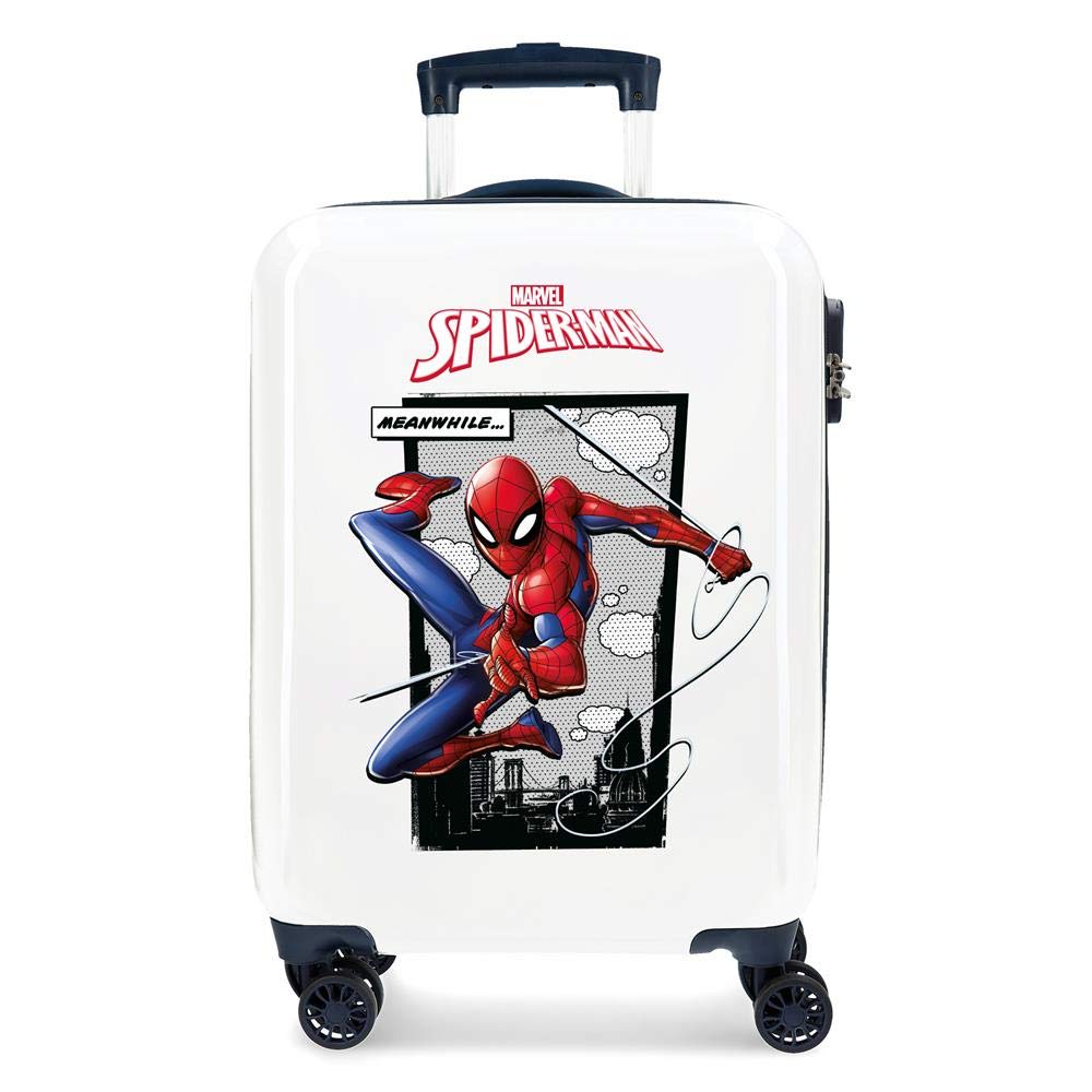 Marvel Spiderman Action Blue Cabin Suitcase 37 x 55 x 20 cm Rigid ABS Combination Lock 34 Litre 2.6 kg 4 Double Wheels Hand Luggage