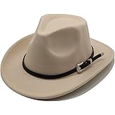 Willheoy Kids Cowboy Hat for Girls Boys Unisex Western Cowgirl Hat with Buckle Belt Wide Brim Fedora Hat Dress Up Costume