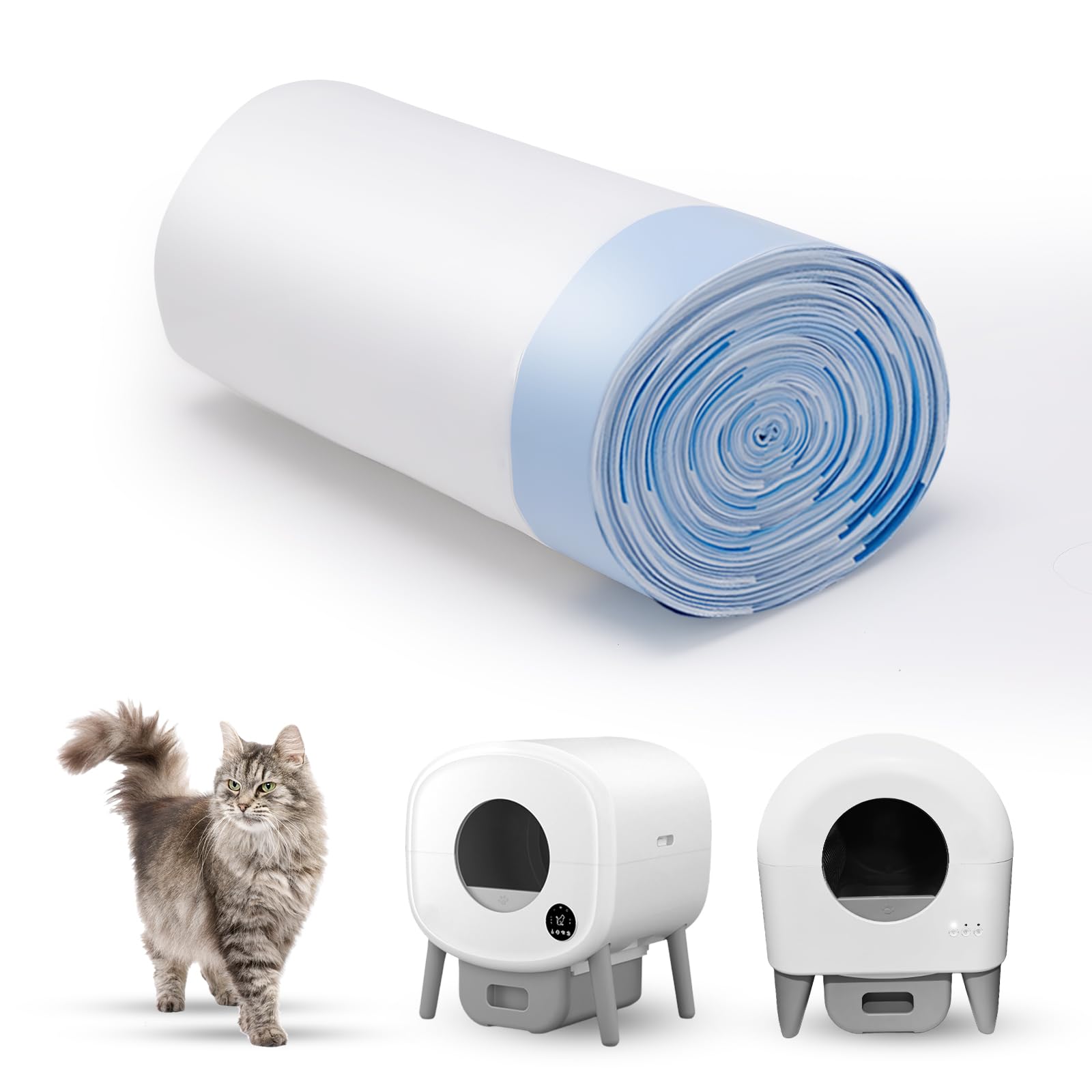 Photo 1 of 20 Count 26" x 11.8" Cat Litter Box Liners for Fsitego and Fumoi Self Cleaning Litter Box, Extra Thick Heavy Duty Cat Litter Bags Replacement, 3-4 Gallons of Capacity